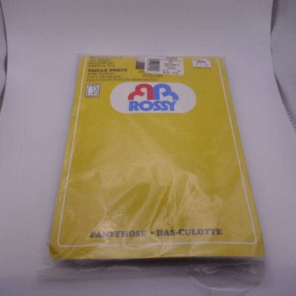 Vintage Rossy Queen Size Nylon 2XL Style 950 Pantyose Black and Taupe - Picture 2 of 16